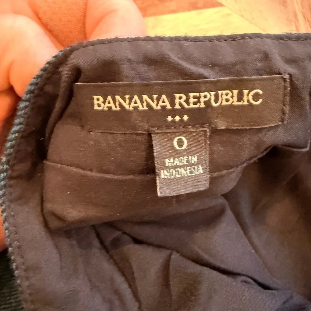 Banana Republic Teal Blue Wool Blend‎ Pencil Skirt Size 0 Professional Career